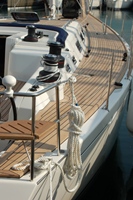 Sailing yacht side deck